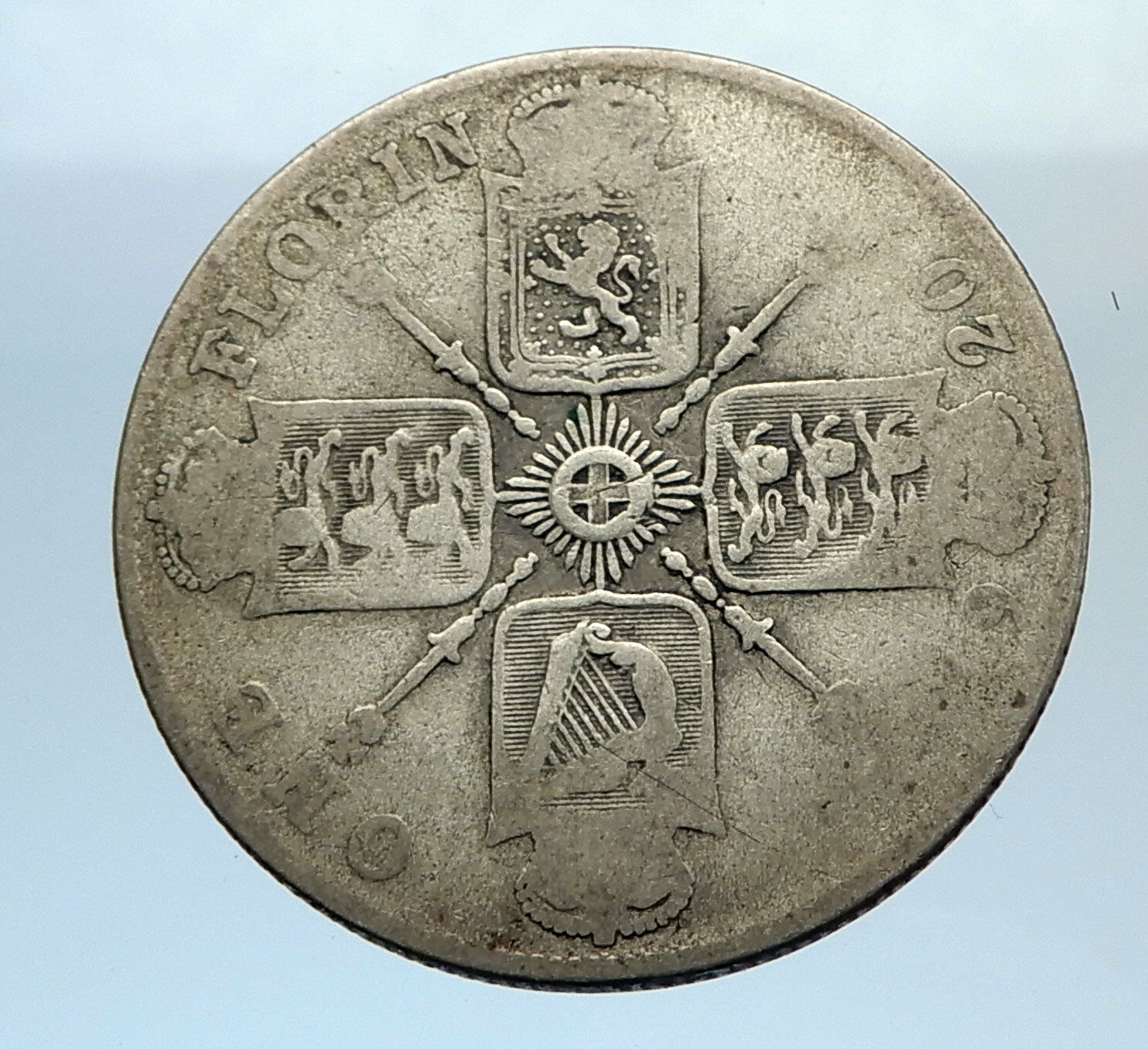 1920 United Kingdom Great Britain GEORGE V Silver Florin 2 Shillings Coin i71647