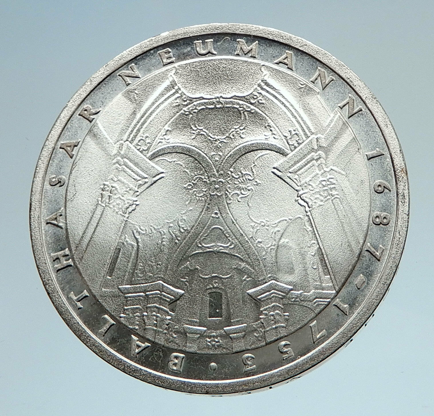 1978 GERMANY Balthasar Neumann CHURCH Vierzehnheiligen Silver 5 Mark Coin i74986