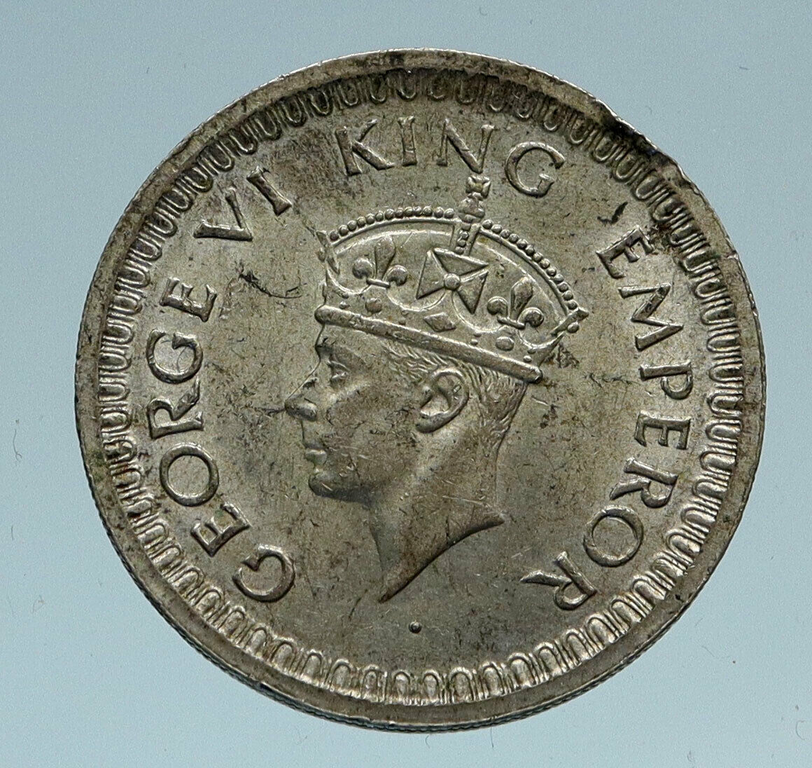 1944 INDIA States UK King George VI Genuine Silver 1/2 RUPEE Indian Coin i82990