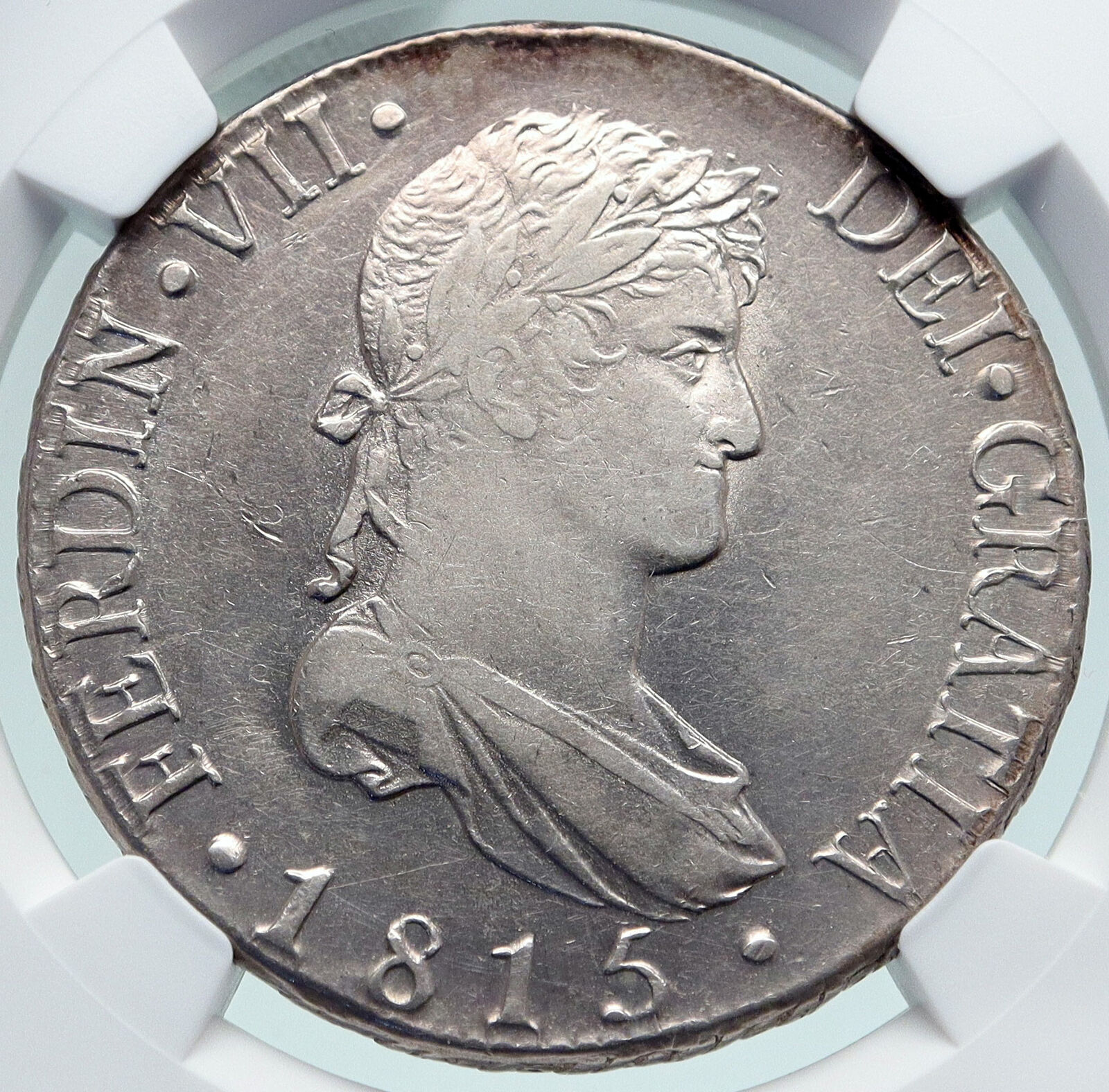 1815 SPAIN King FERDINAND VII Antique Silver 8 Reales Spanish Coin NGC i86631