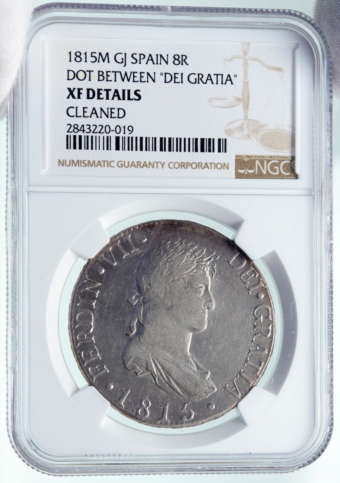 1815 SPAIN King FERDINAND VII Antique Silver 8 Reales Spanish Coin NGC i86631