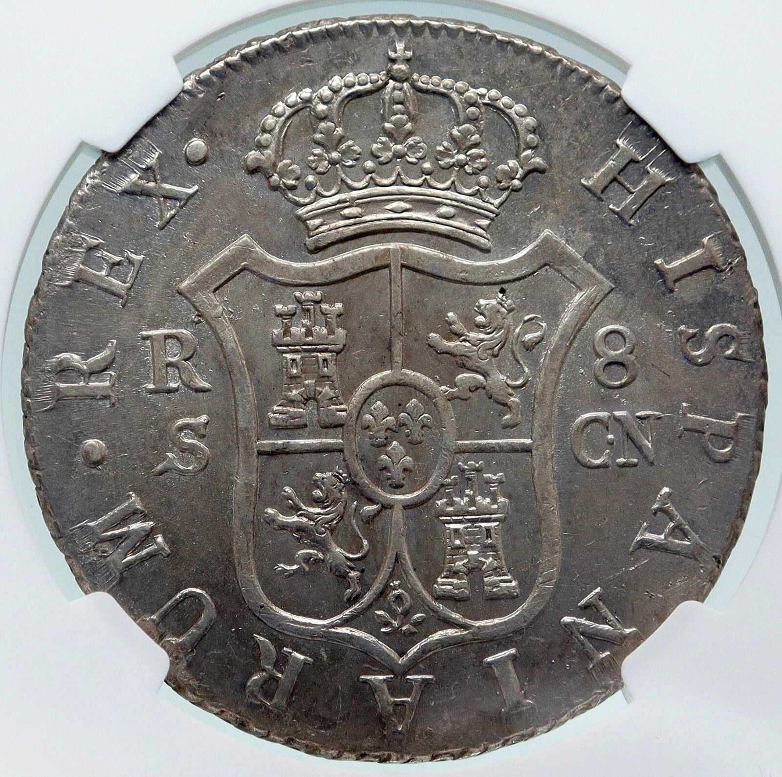 1803 S CN SPAIN King CHARLES IV Antique Silver 8 Reales Spanish Coin NGC i86636