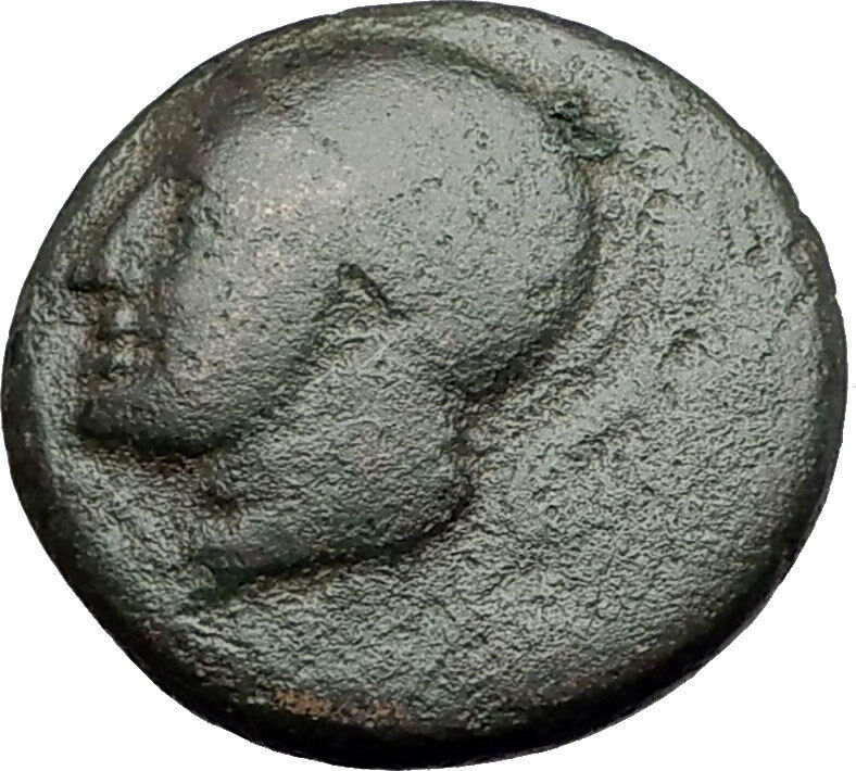 Akarnanian League Akarnania 250BC Athena River-God Archelous Greek Coin i60907