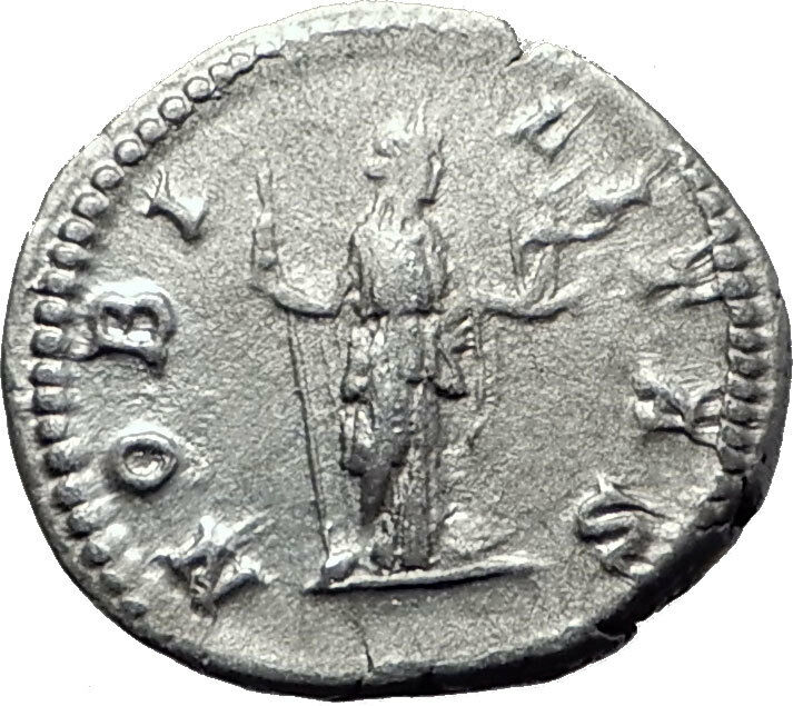 GETA 199AD Rome Silver Authentic Ancient Roman Coin Nobilitas Palladium i61488