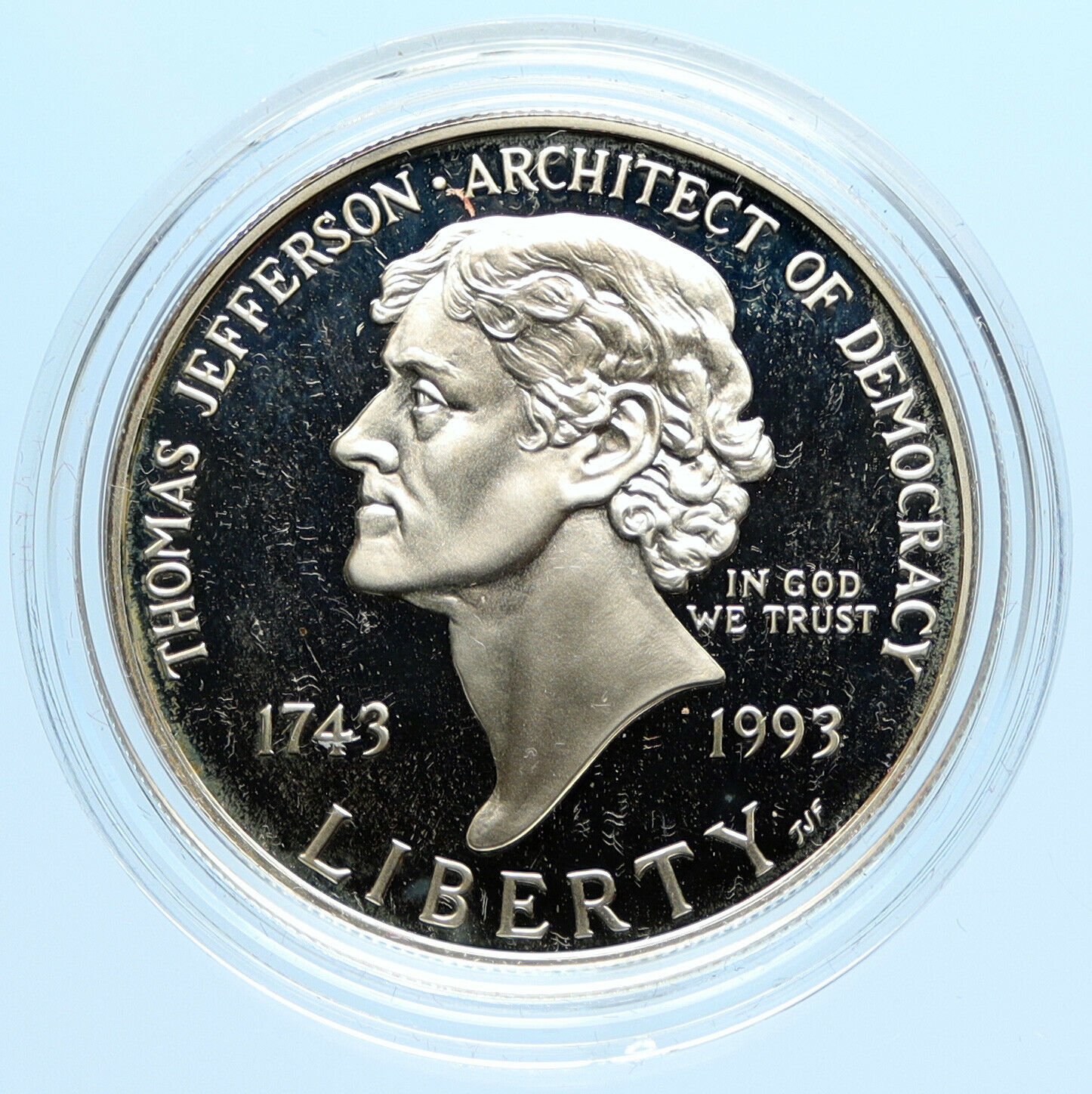 1993P UNITED STATES USA President Thomas Jefferson Monticello PF Silver $ i97047