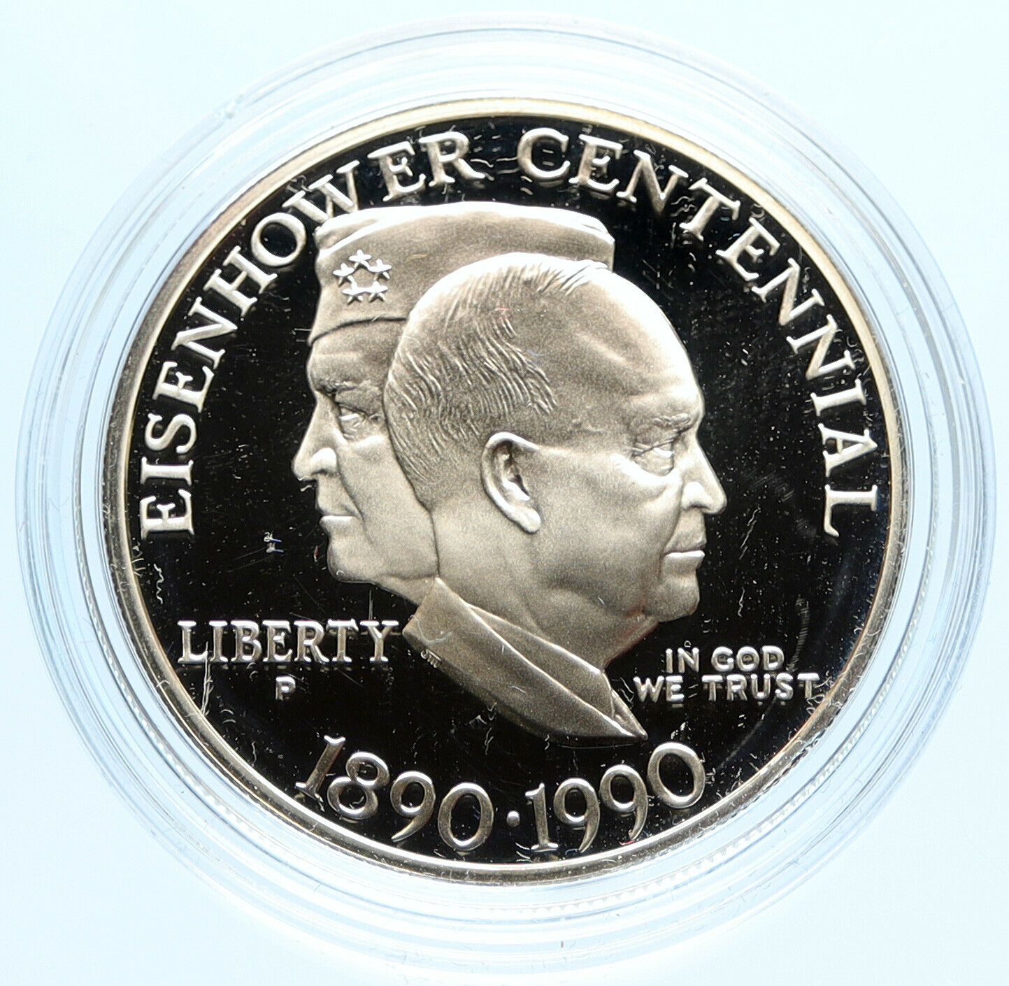 1990 P UNITED STATES USA General President EISENHOWER Proof Silver $ Coin i97055