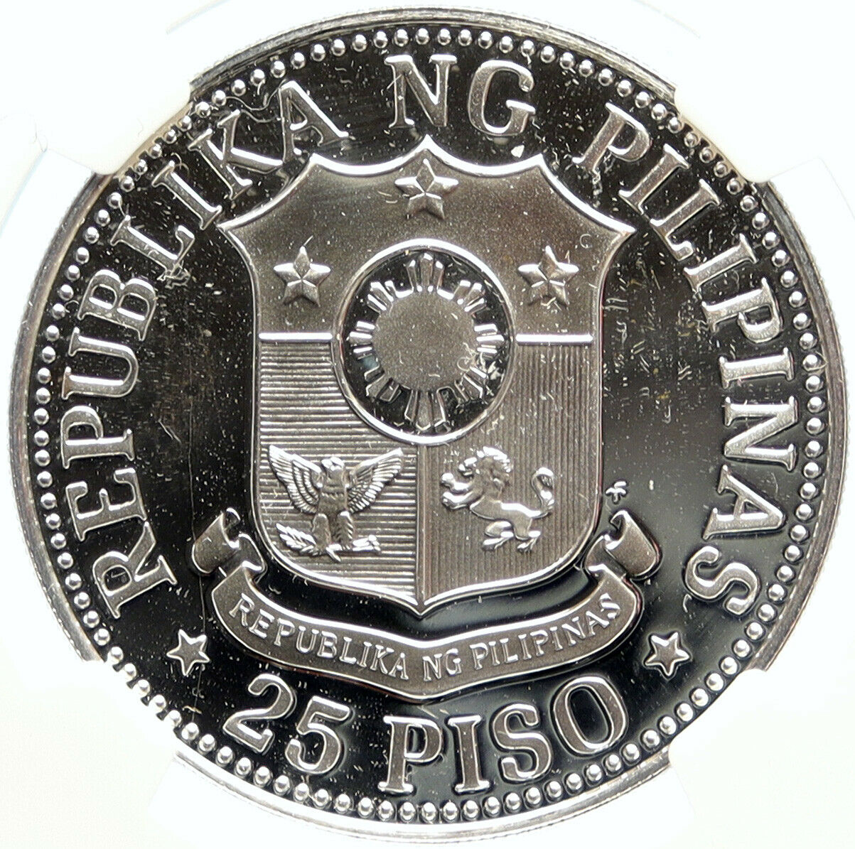 1976 PHILIPPINES Food & Agriculture UN OLD Proof Silver 25 Pesos Coin NGC i99627