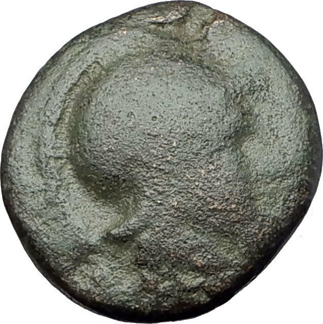 AIGAI in AEOLIS 2-1CenBC Authentic Ancient Greek Coin ATHENA & NUDE ZEUS i61651