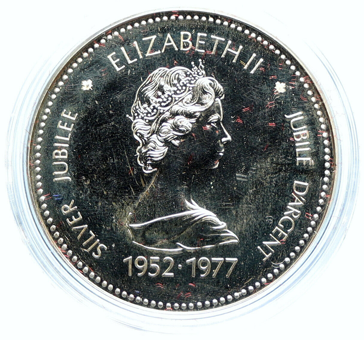 1977 CANADA UK ELIZABETH II Senate Throne Proof-Like Silver Dollar Coin i98981