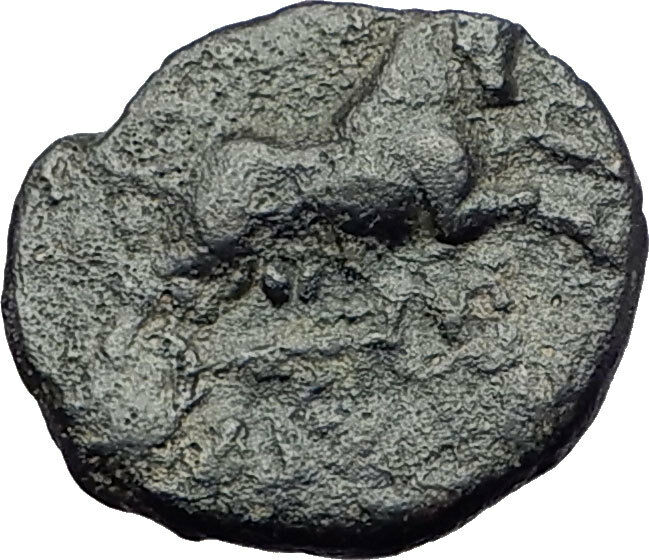 AMPHIPOLIS in MACEDONIA 1stCenBC RARE R1 Ancient Greek Coin ARTEMIS BULL i62271