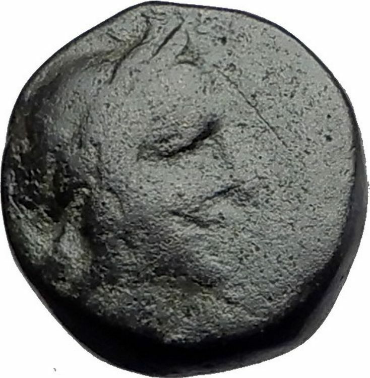 ELAIA in AEOLIS 2-1CentBC Authentic Ancient Greek Coin DEMETER & TORCH i62803