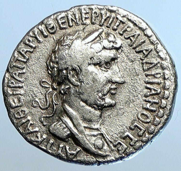 HADRIAN Authentic Ancient TARSUS in CILICIA Silver Roman Coin LION BULL i110198