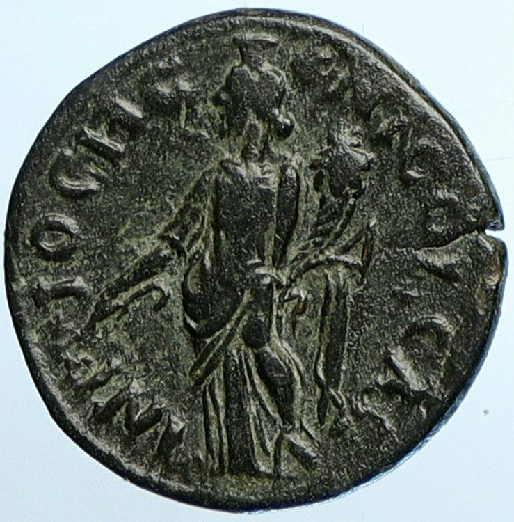 JULIA DOMNA Antioch in Pisidia Ancient OLD Roman Coin TYCHE CORNUCOPIA i110209