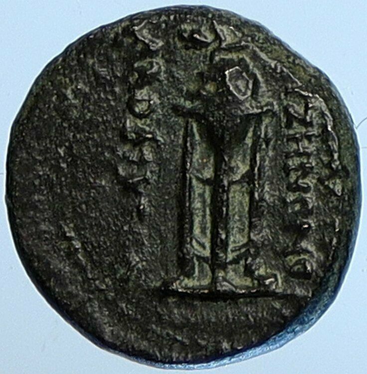 NERO Authentic Laodicea ad Lycum in Phrygia OLD Roman Coin SNAKE TRIPOD i110189