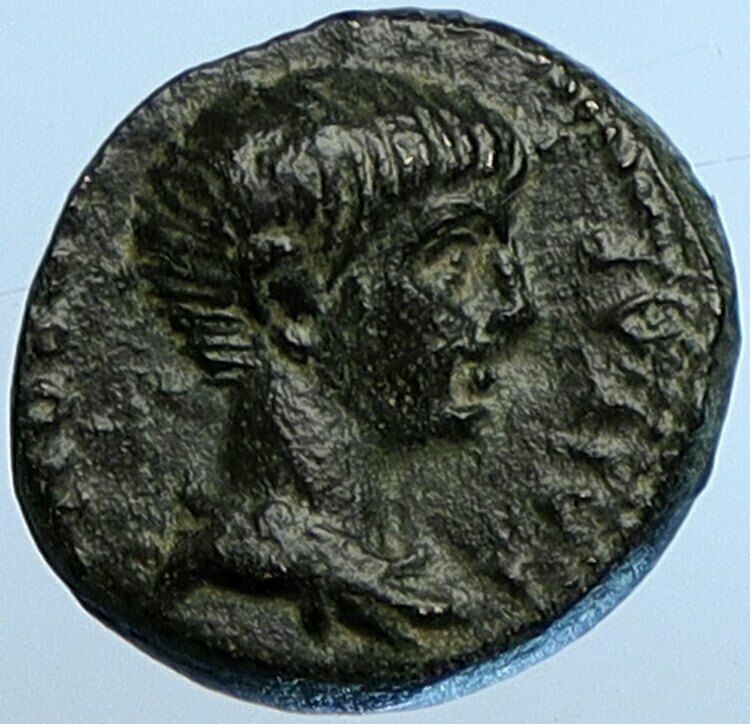 NERO Authentic Laodicea ad Lycum in Phrygia OLD Roman Coin SNAKE TRIPOD i110189