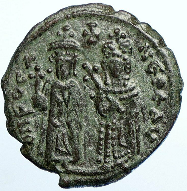 PHOCAS & EMPRESS Authentic Ancient 603AD Follis Medieval Byzantine Coin i110215