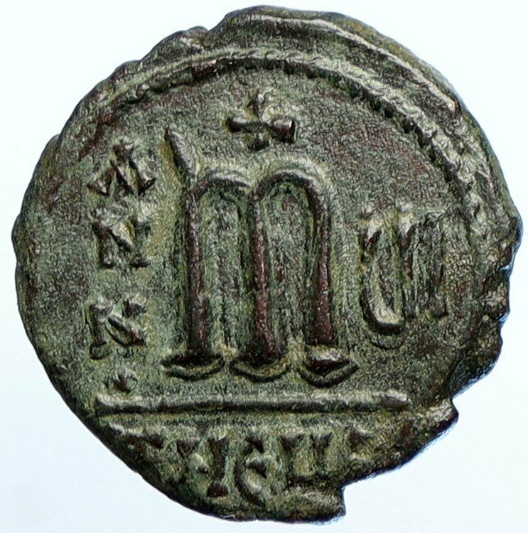 PHOCAS & EMPRESS Authentic Ancient 603AD Follis Medieval Byzantine Coin i110215