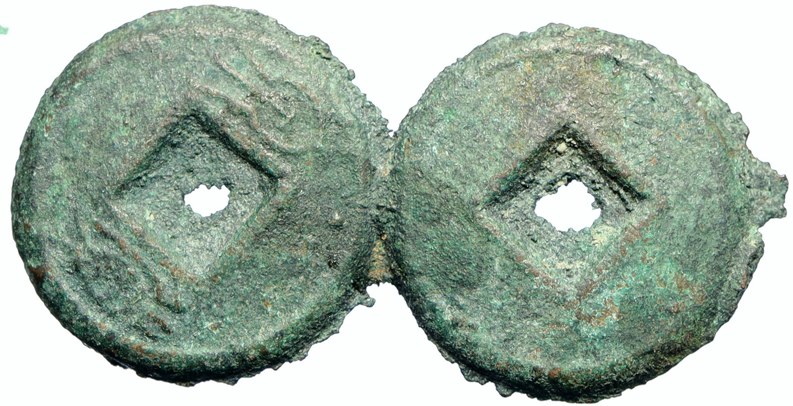 c.9AD CHINA Xin Dynasty EMPEROR WANG MANG Huo Quan DOUBLE 2 Cash Coins i105467