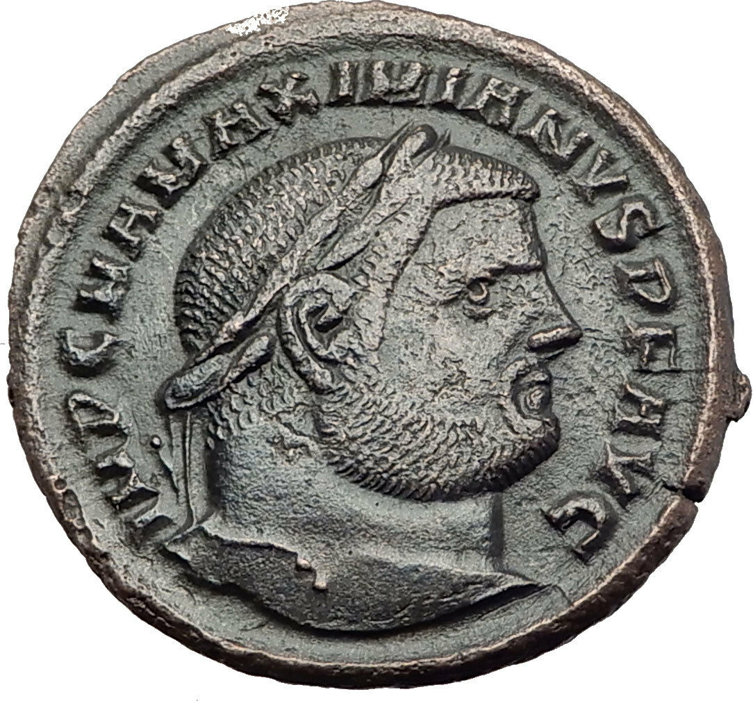 MAXIMIAN 297AD Big Follis Authentic Genuine Ancient Roman Coin Genius i63196