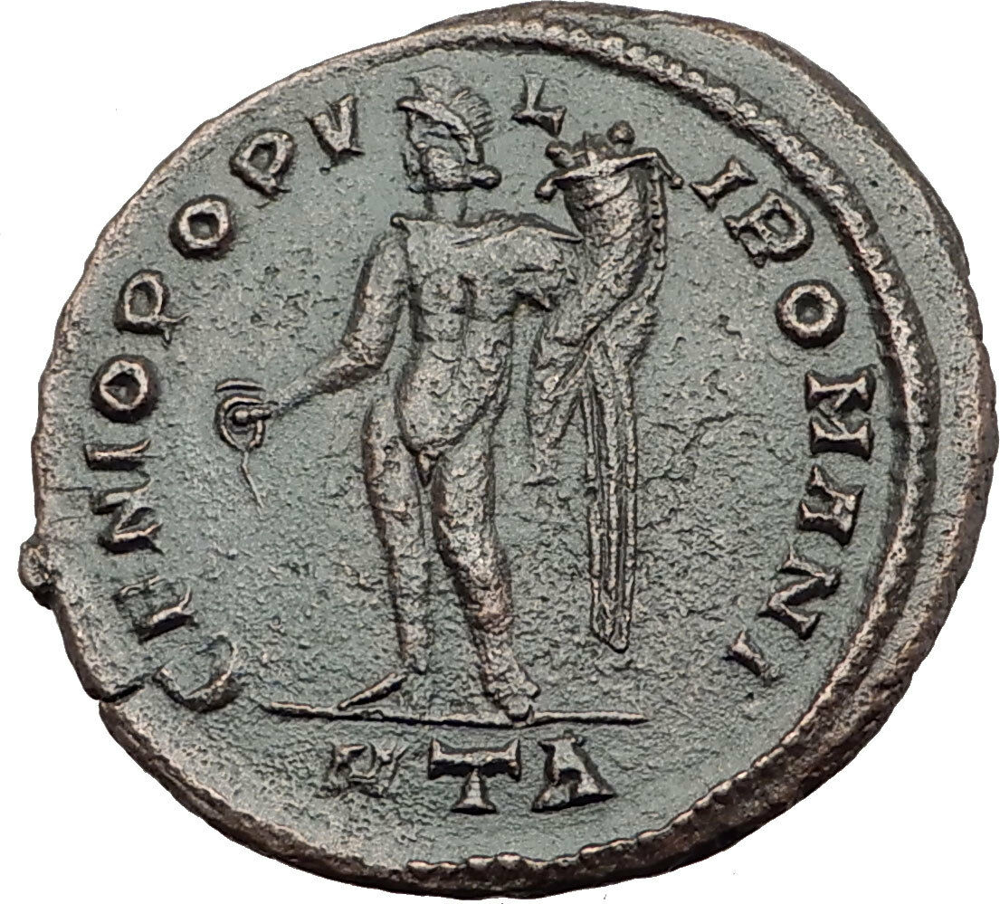 MAXIMIAN 297AD Big Follis Authentic Genuine Ancient Roman Coin Genius i63196