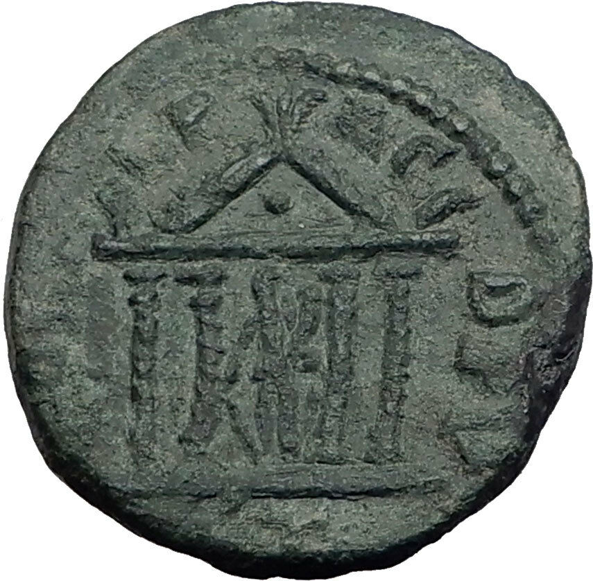 GORDIAN III Deultum Thrace Authentic Ancient Roman Coin TYCHE in TEMPLE i63464