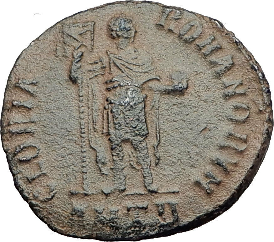 ARCADIUS with Christ Monogram Labarum 392AD AE2 Large Ancient Roman Coin i63475