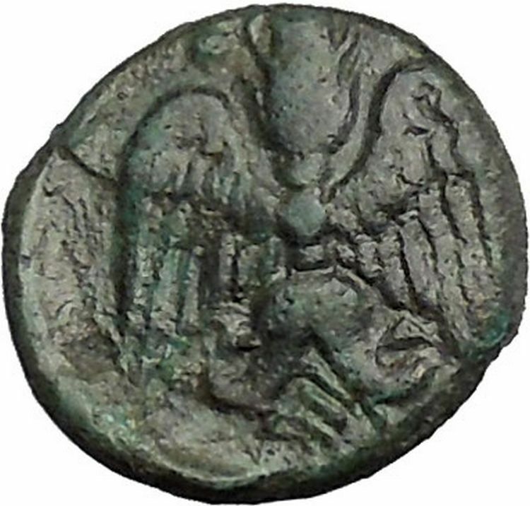 Katane in Sicily 413BC Ancient Greek Coin River god Winged thunderbolt i49831