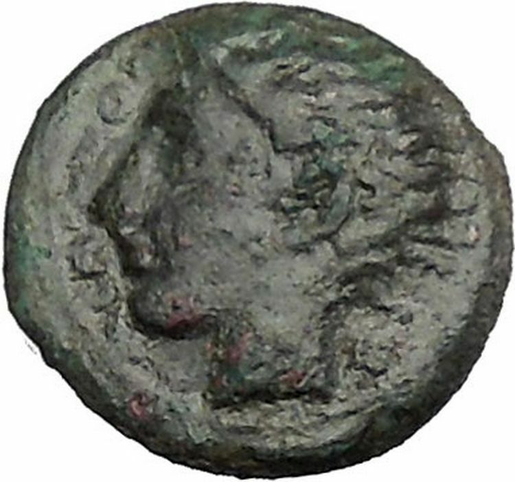 Katane in Sicily 413BC Ancient Greek Coin River god Winged thunderbolt i49831