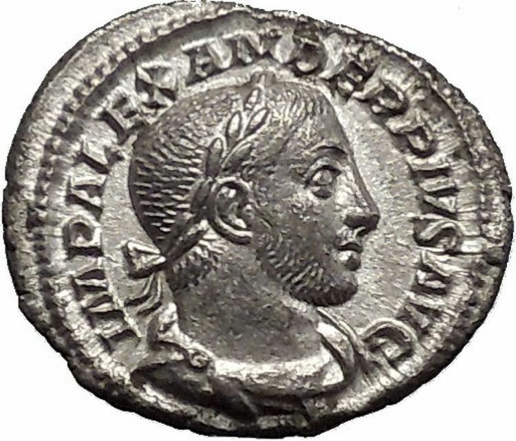 SEVERUS ALEXANDER Quality Ancient Silver Roman Coin Nude SOL Sun w whip i51135