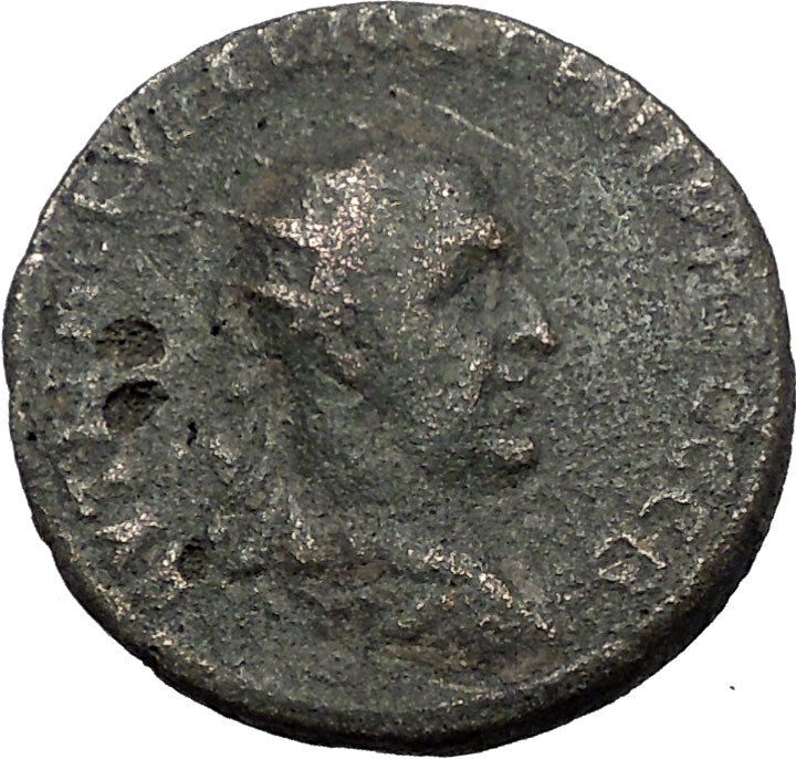 Trajan Decius 249AD Rhasaena Mesopotamia PRIEST PLOWING OXEN Roman Coin i56371