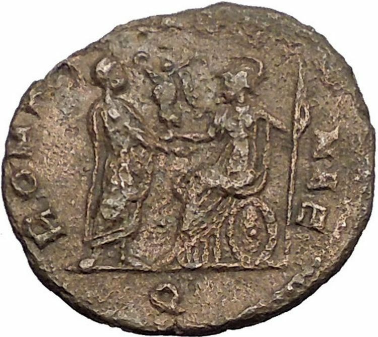 Aurelian receiving Victory from Roma 270AD Rare Ancient Roman Coin i57412