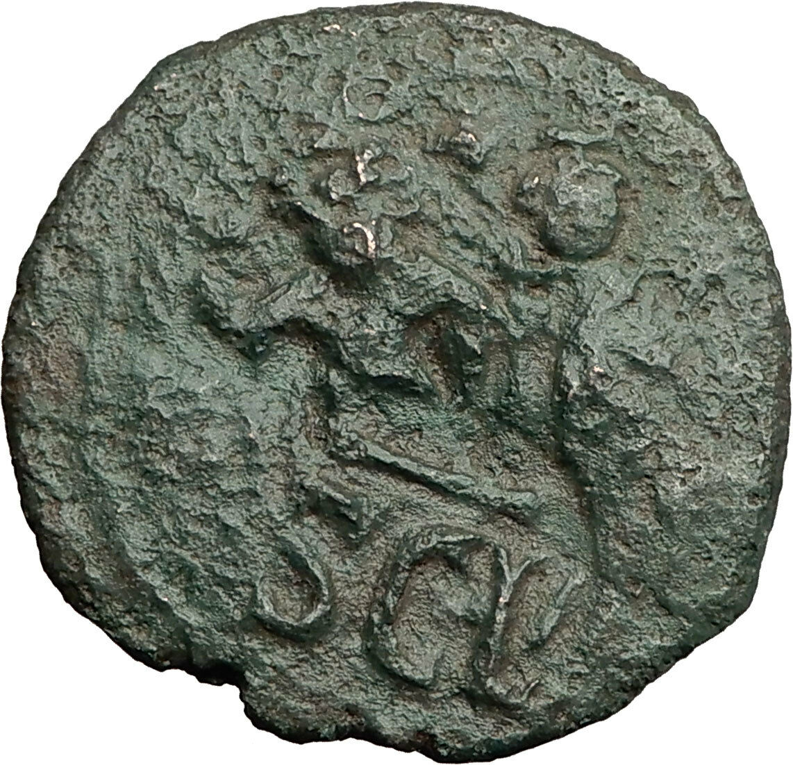 HERACLIUS & Hr Constantine 631AD Sicily Countermark Follis Byzantine Coin i59266