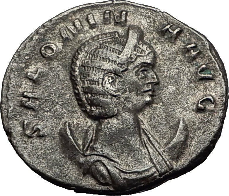 Salonina 253AD Authentic Silver Ancient Roman Coin Pudicitia Modesty Rare i58980