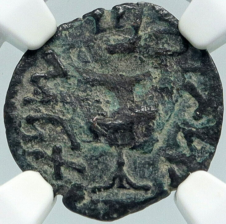 Authentic Ancient JEWISH WAR vs ROMANS 67AD Historical JERUSALEM Coin NGC i87789