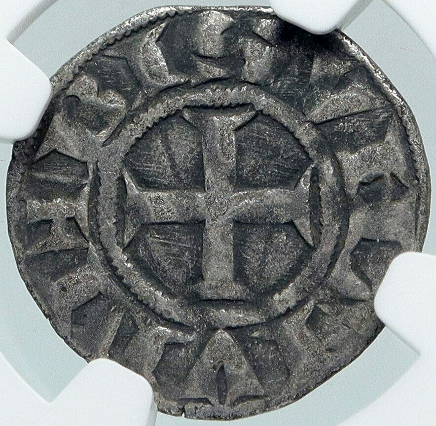 1200AD FRANCE Archbishopric BESANCON Old Silver Denier Medieval NGC Coin i87762