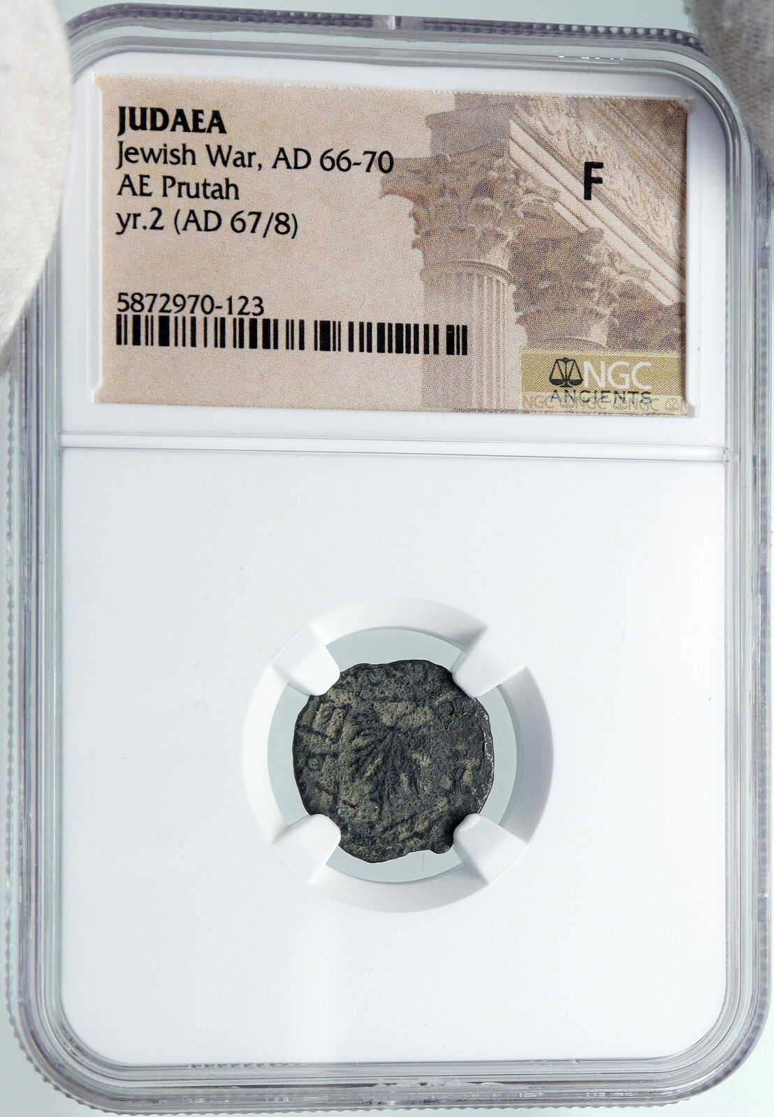 Authentic Ancient JEWISH WAR vs ROMANS 67AD Historical JERUSALEM Coin NGC i87790