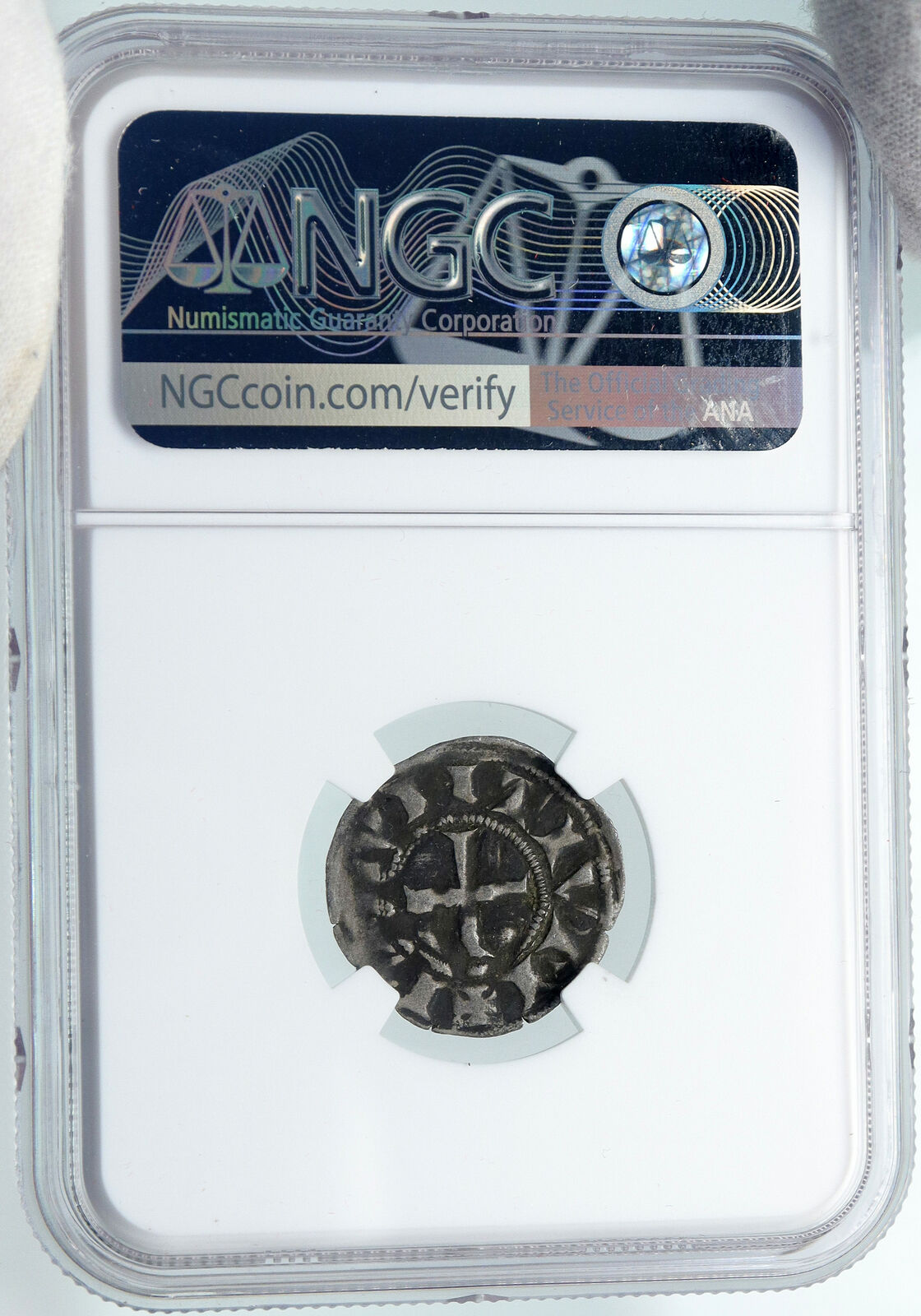 1200AD FRANCE Archbishopric BESANCON Old Silver Denier Medieval NGC Coin i87759