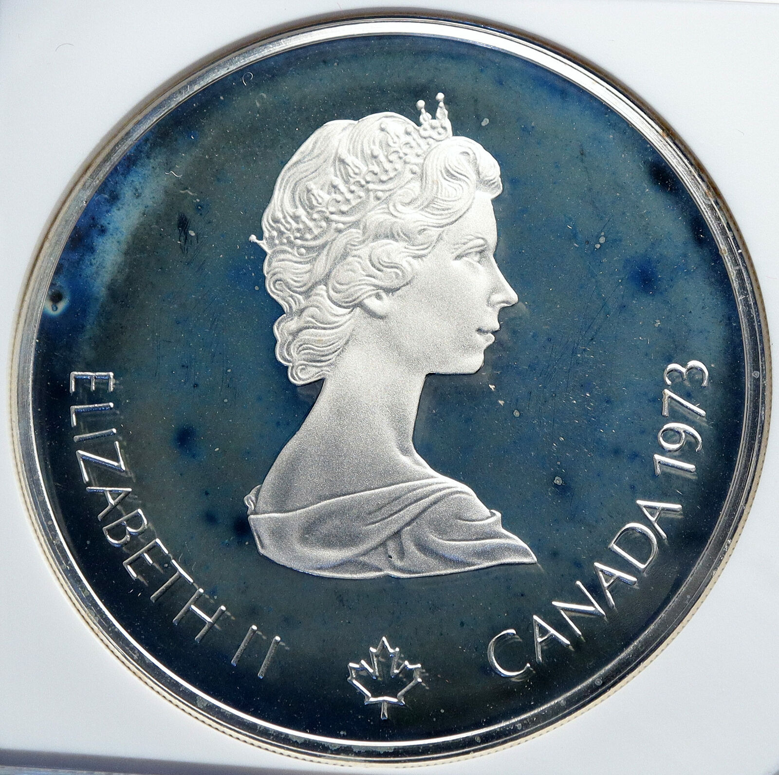 1973 CANADA Elizabeth II Olympics Montreal City PROOF Silver $10 Coin NGC i87830