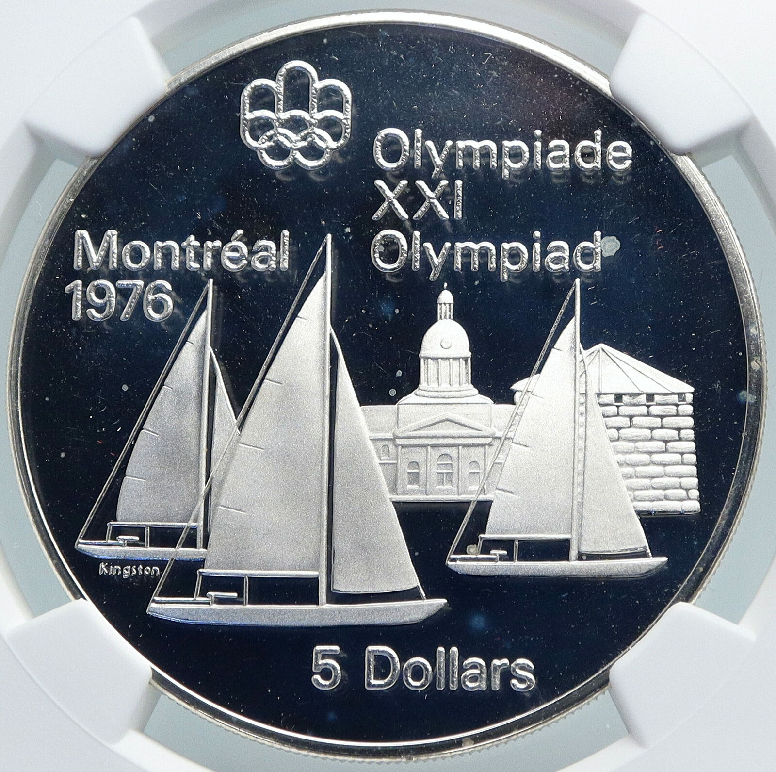 1973 CANADA Elizabeth II Olympics Montreal SAILBOATS PF Silver 5 Coin NGC i87832