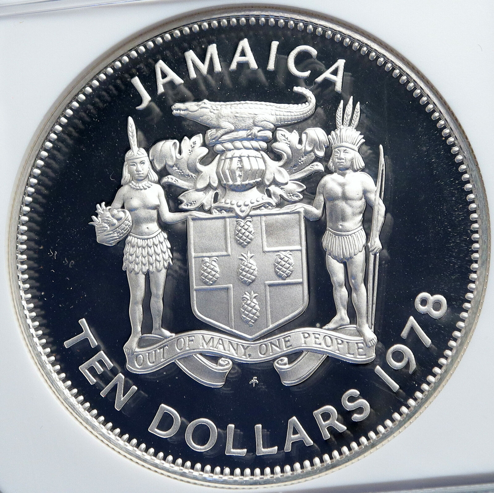 1978 JAMAICA Unity Out of Many - One People OLD PROOF SILVER $10 Coin NGC i87825