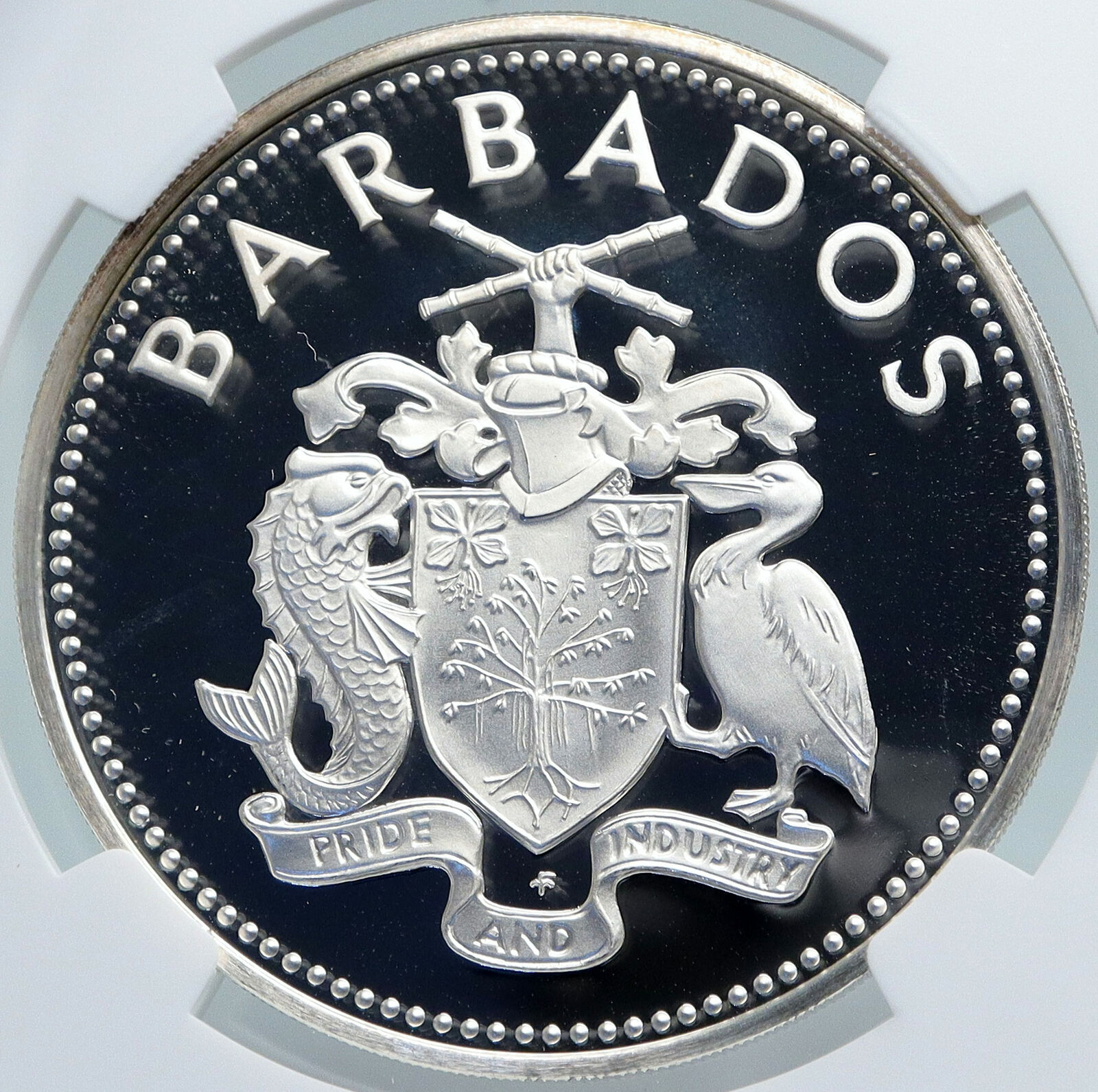 1980 BARBADOS Caribbean Development Bank VINTAGE Proof Silver 25 Coin NGC i87837