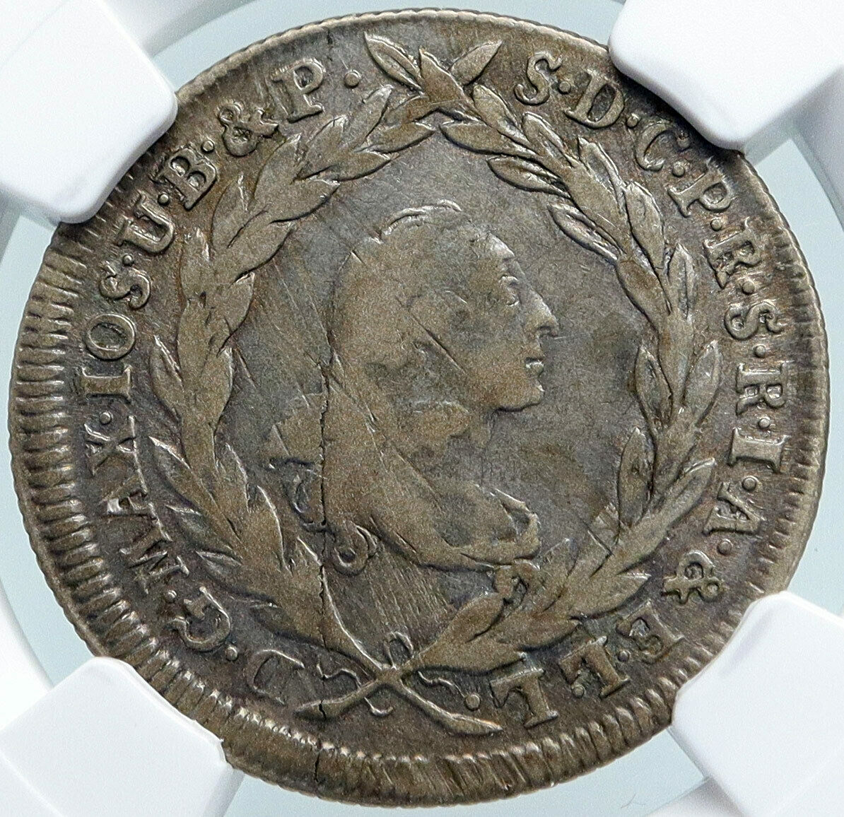 1774 GERMANY German States BAVARIA Silver 10 Kreuzer Coin NGC i87855