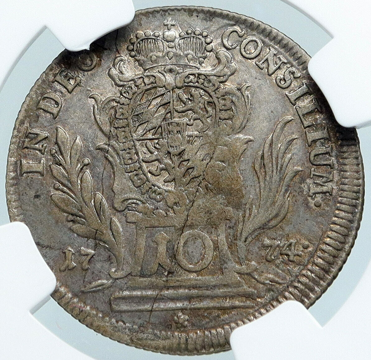 1774 GERMANY German States BAVARIA Silver 10 Kreuzer Coin NGC i87855