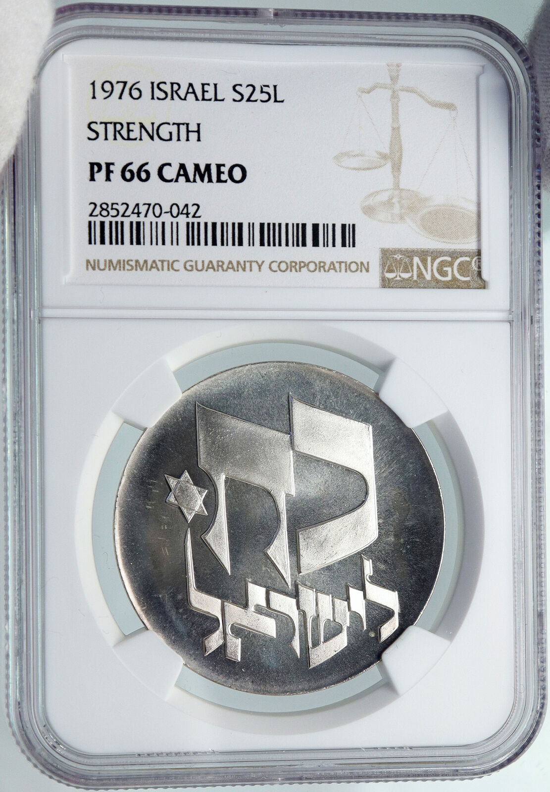 1976 ISRAEL Star of David Independence 25Y PF Silver 25L Israeli Coin NGC i87899