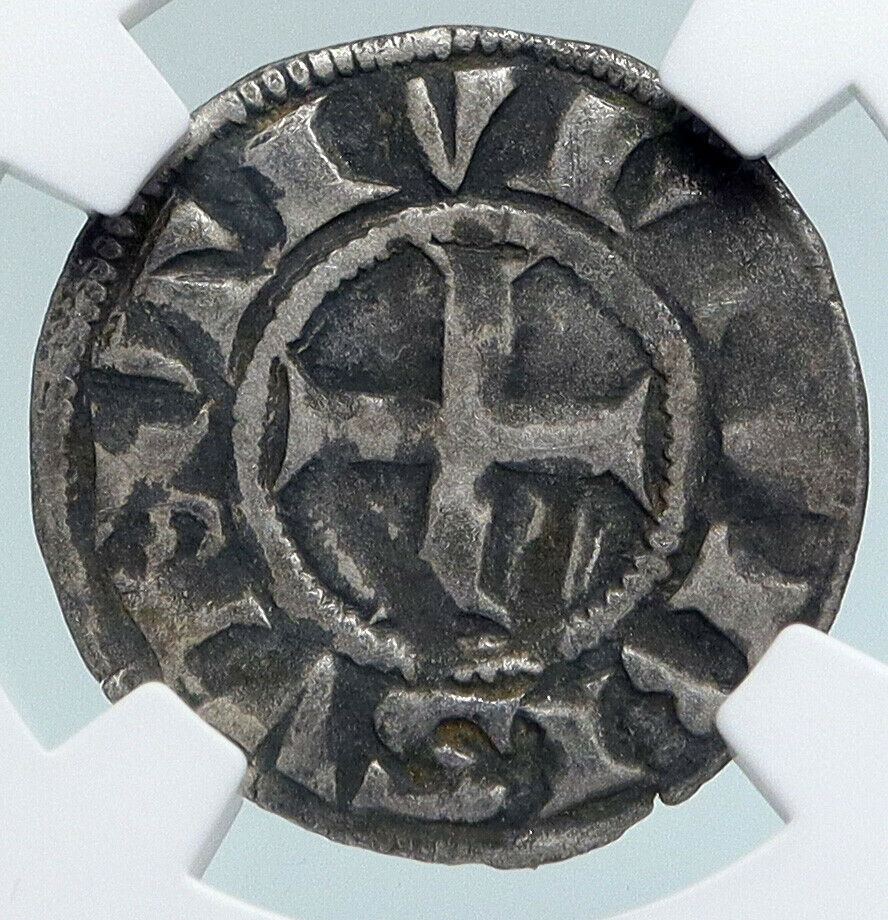 1200AD FRANCE Archbishopric BESANCON Old Silver Denier Medieval NGC Coin i89610