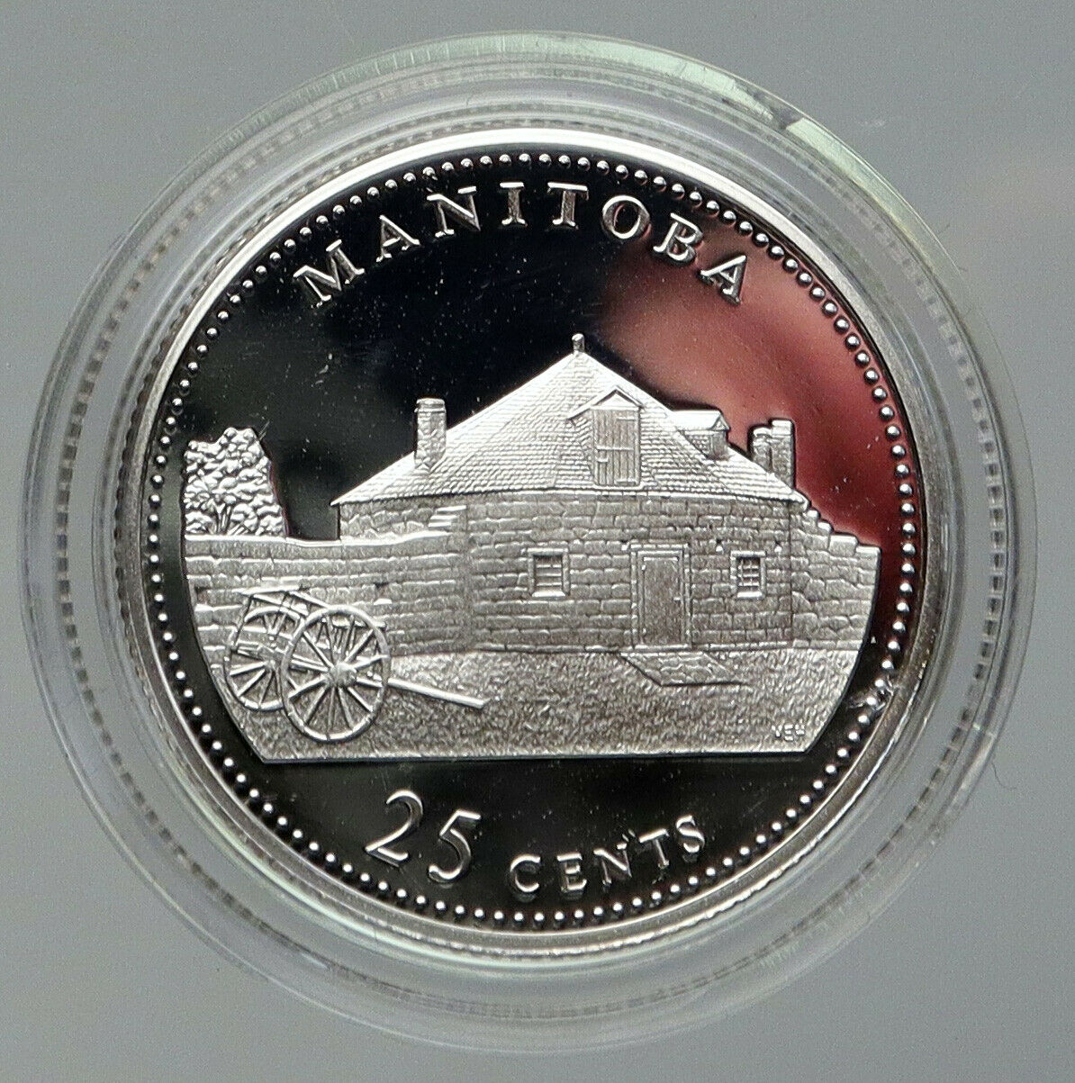 1992 CANADA MANITOBA PROVINCE Queen Elizabeth II Proof Silver 25Cent Coin i92831