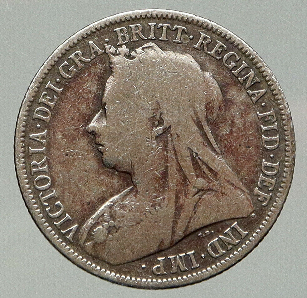 1894 UK Great Britain United Kingdom QUEEN VICTORIA Shilling Silver Coin i92630