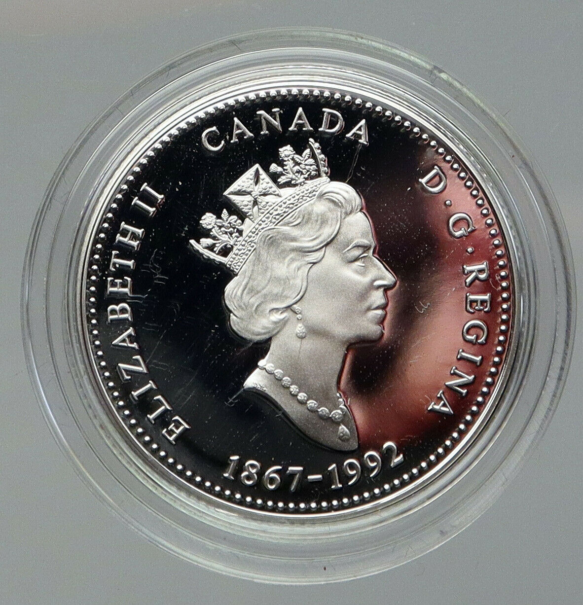 1992 CANADA BRITISH COLUMBIA Queen Elizabeth II Proof Silver 25 Cent Coin i92832