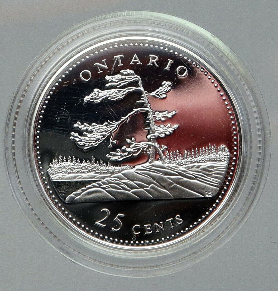 1992 CANADA ONTARIO PROVINCE Queen Elizabeth II Proof Silver 25 Cent Coin i92834