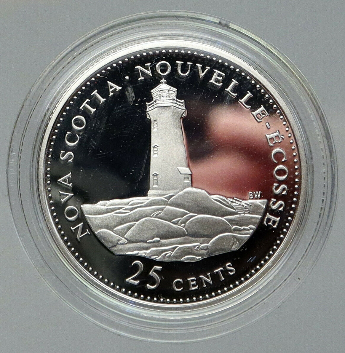 1992 CANADA NOVA SCOTIA PROVINCE Elizabeth II Proof Silver 25 Cent Coin i92836